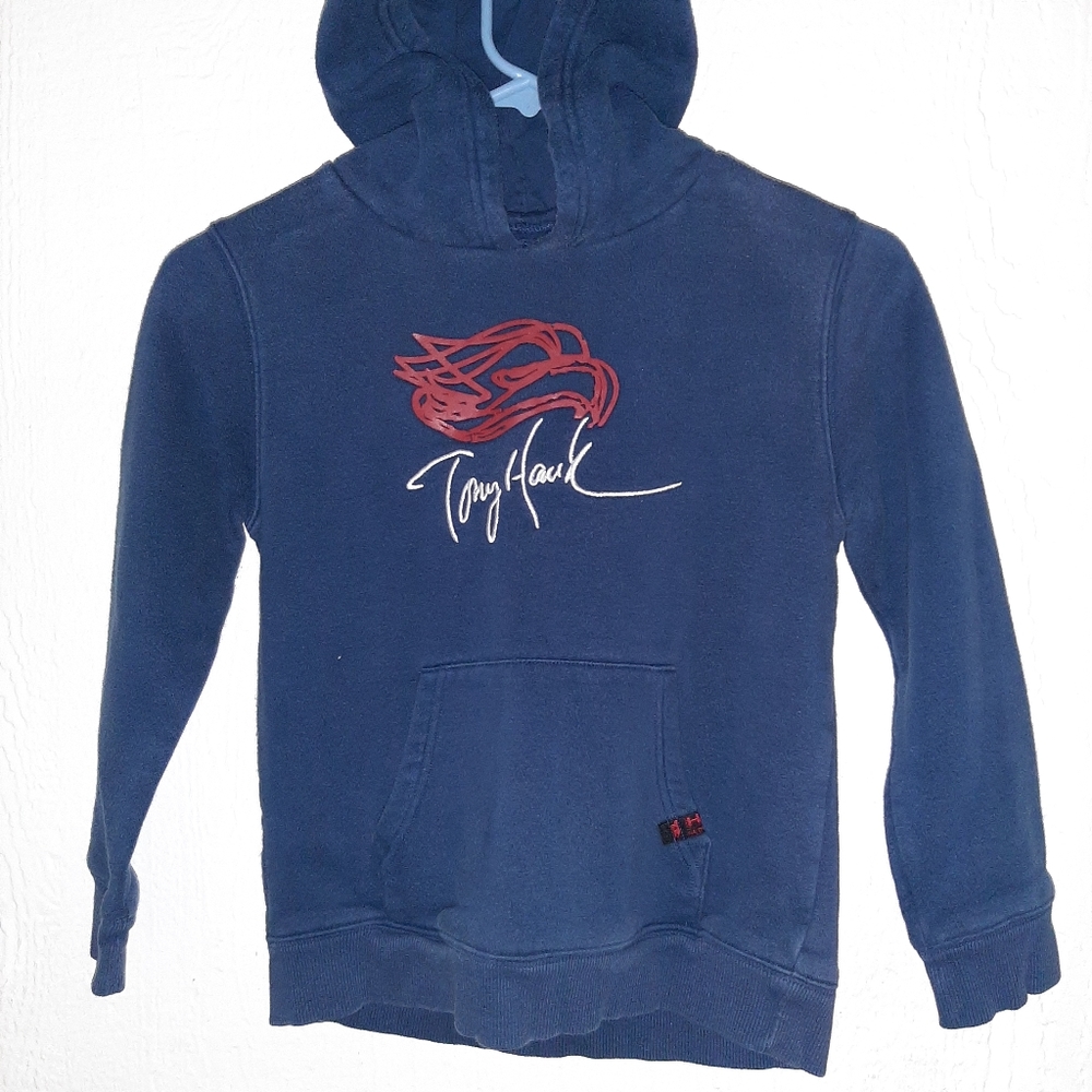 Tony Hawk Blue Sweater Youth Hoodie size m 16" pit